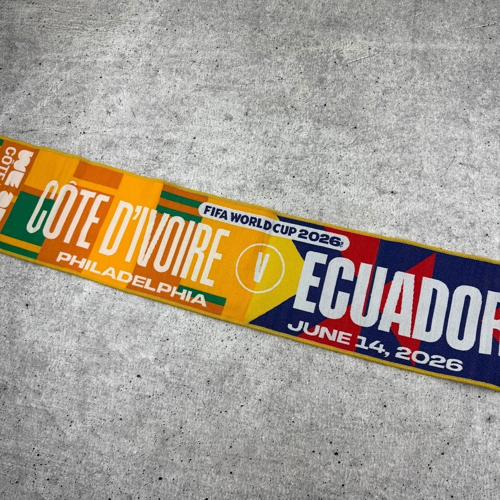 FIFA World Cup Match Scarf Ivory Coast Vs Ecuador Cote D'ivoire New Philadelphia - Picture 2 of 5